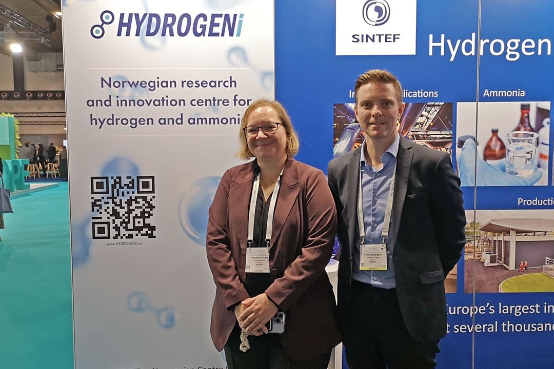 HYDROGENi prosjektleder Helene Auflem og koordinator Kyrre Sundseth p&aring; EU Hydrogen Week.