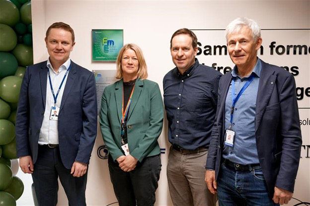 Fra venstre: Vegar Johansen, SINTEF Ocean, Katja Reitan, Kongsberg Maritime, Trond A, Vikan Johnsen, SINTEF Ocean og Olav Bolland, IV-fakultetet, NTNU.